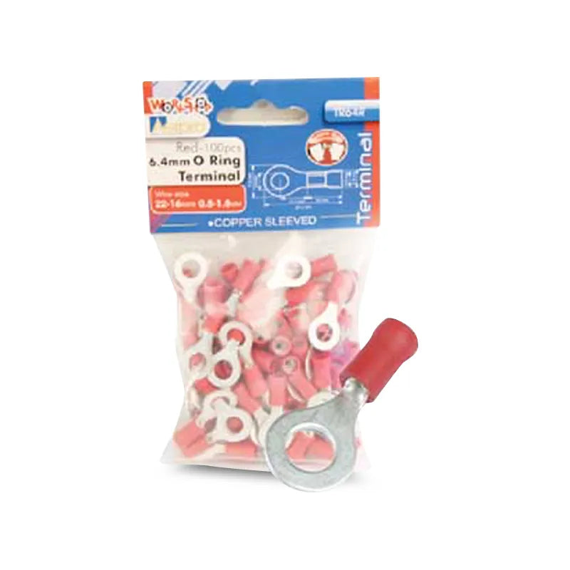 Aerpro TR64R 6.4mm Red O Ring Terminals