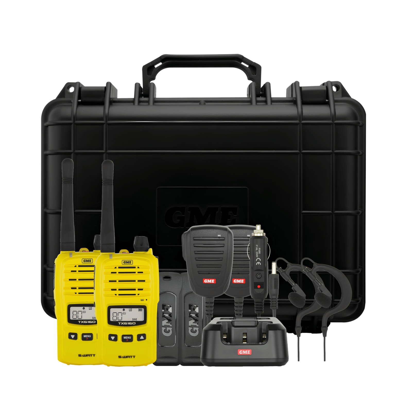 GME TX6160YTP 5 Watt IP67 UHF CB Handheld Radio - Yellow (Twin Pack)