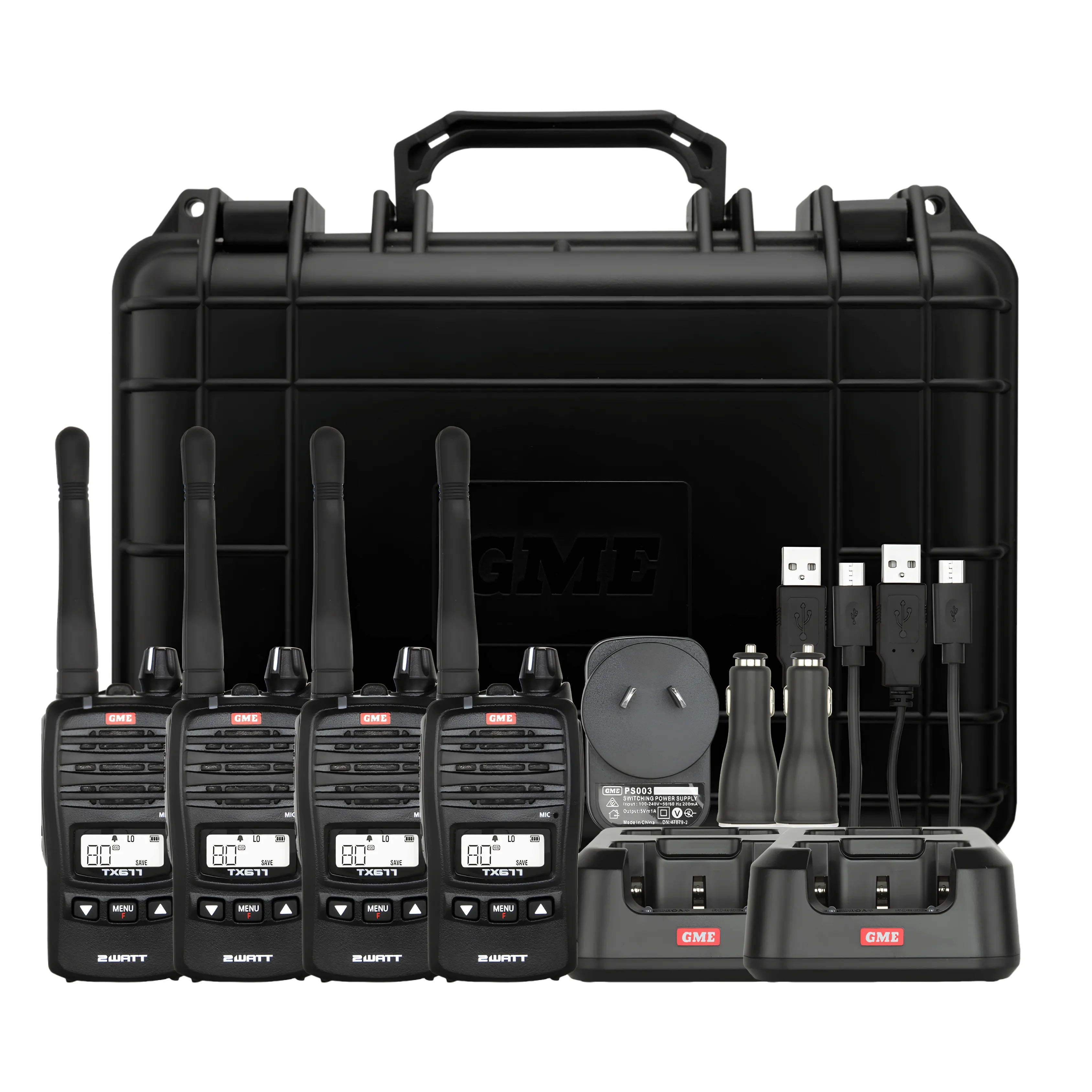 GME TX677QP 2 Watt UHF CB Handheld Radio - Quad Pack