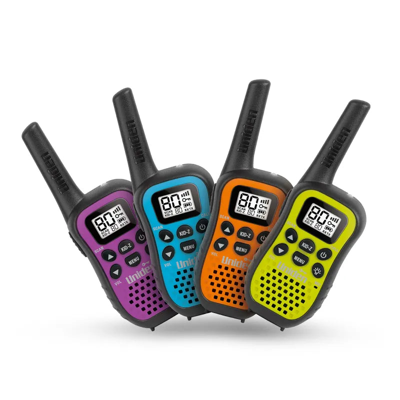 Uniden UH45-4 80 Channel UHF CB Handheld Radio Walkie-Talkie with Kid Zone Quad Colour Pack
