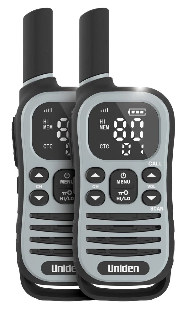 UNIDEN UH615-2 MAX - 1.5 Watt UHF Adventure Radio Twin Pack with Voice Scramble and USB-C Charging