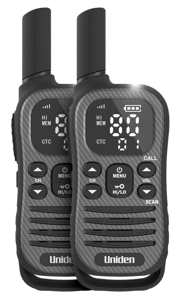 UNIDEN UH620-2 MAX - 2 Watt UHF Adventure Radio Twin Pack with Voice Scramble and USB-C Charging