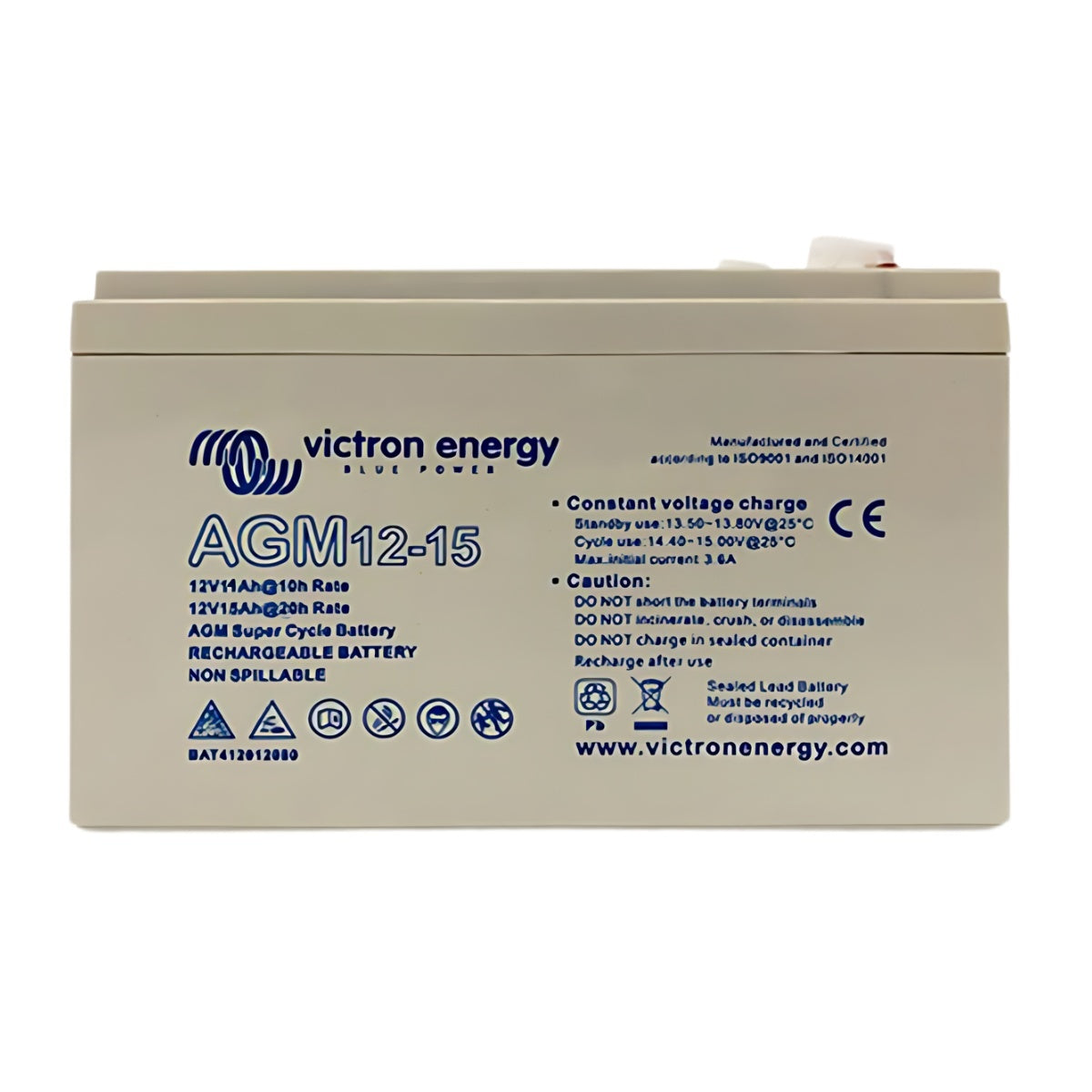 Victron Energy BAT412015080 12V/15Ah AGM Super Cycle Battery Charger