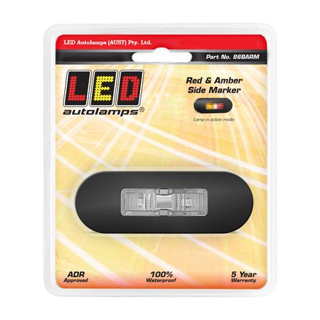LED Autolamps 86BARM Amber/Red Marker Light - Clear Lens, Black Bezel