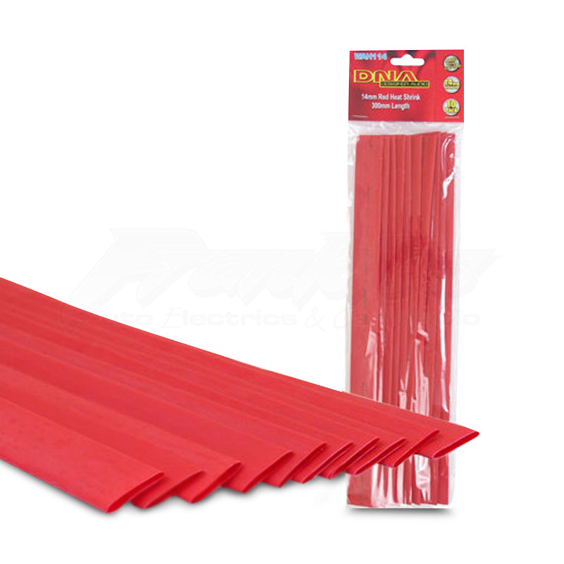 DNA WAH114 14mm Heatshrink Red - 10 Pieces