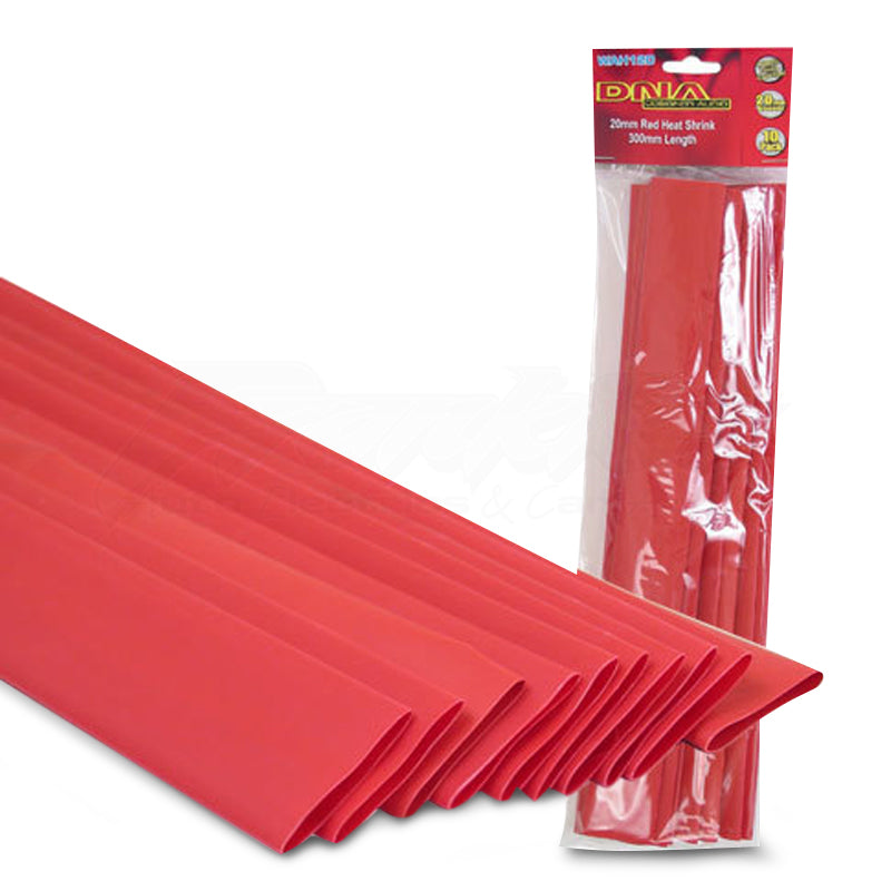 DNA WAH120 20mm Heatshrink Red - 10 Pieces