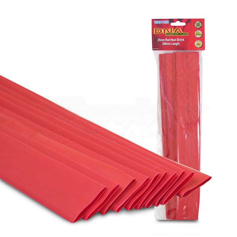 DNA WAH125 25mm Heatshrink Red - 10 Pieces