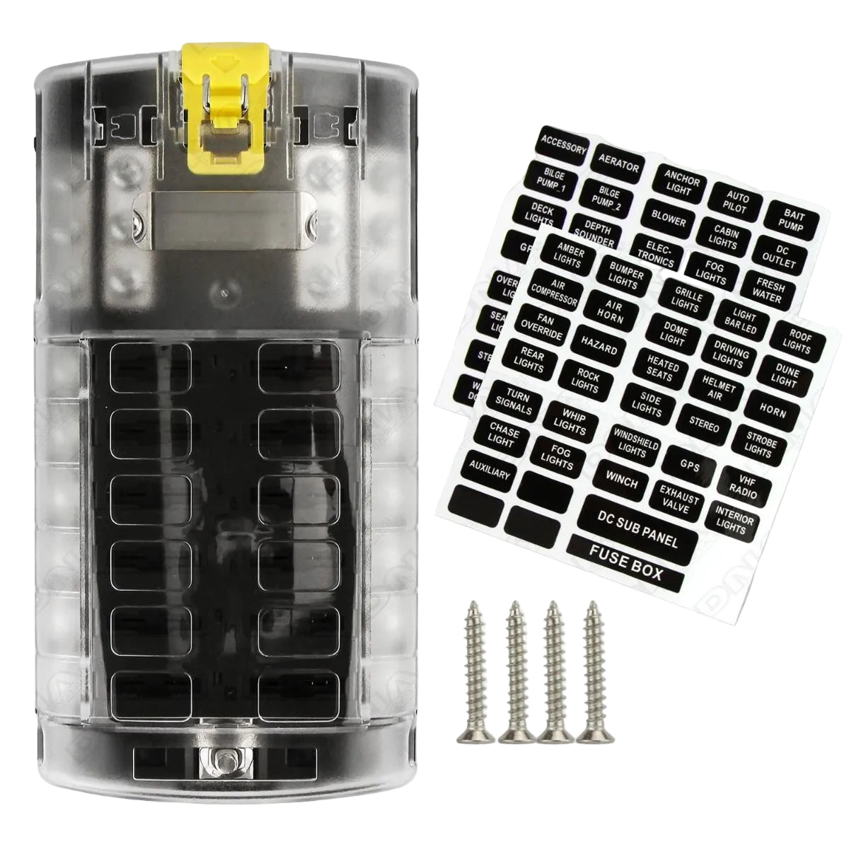 DNA WBFB12 12-Circuit ST Blade Fuse Block with Negative Bus