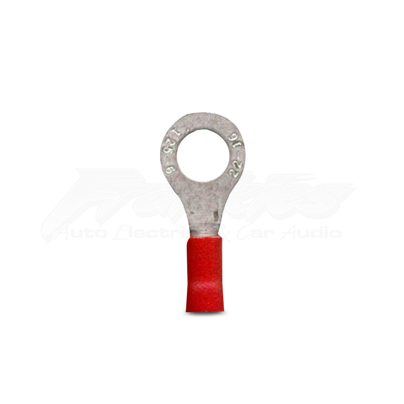 DNA WCI104 6.4mm Red Ring Crimp Terminals - 100 Pieces