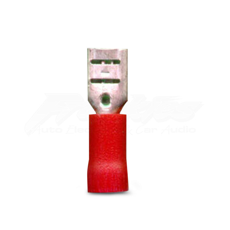 DNA WCI113 4.8mm Red Female Uninsulated Spade Crimp Terminals - 100 Pieces
