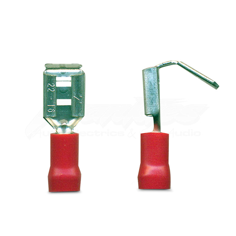 DNA WCI115 6.35mm Red Female Uninsulated Piggy Back Spade Terminals - 100 Pieces