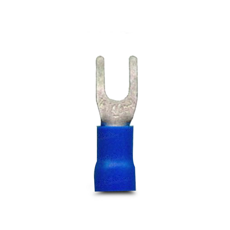 DNA WCI127 3.7mm Blue Fork Crimp Terminals - 100 Pieces