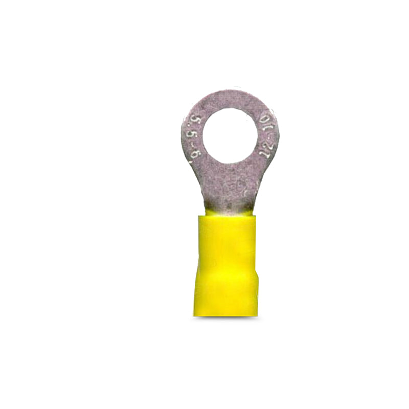DNA WCI140 6.4mm Yellow Ring Crimp Terminals - 100 Pieces