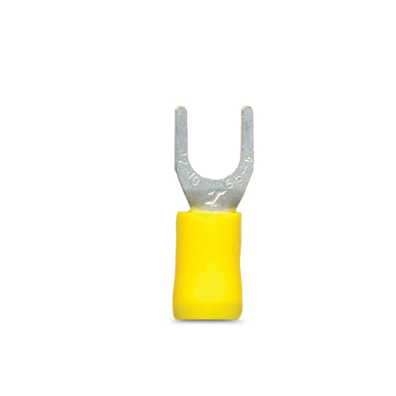 DNA WCI146 5mm Yellow Fork Crimp Terminals - 100 Pieces
