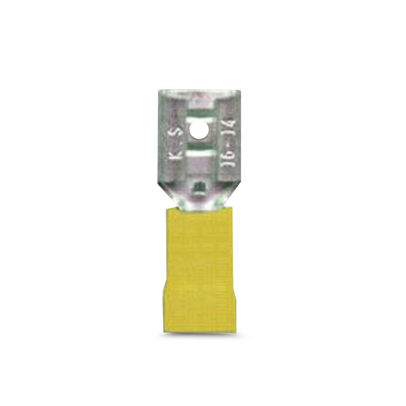 DNA WCI150 6mm Yellow Female Spade Crimp Terminals - 100 Pieces
