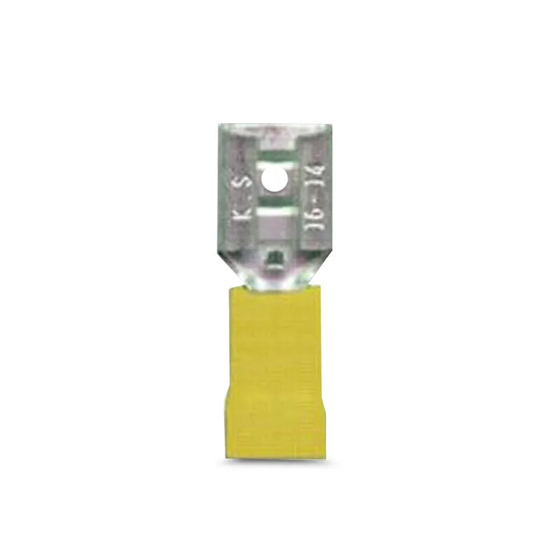DNA WCI150 6mm Yellow Female Spade Crimp Terminals - 100 Pieces