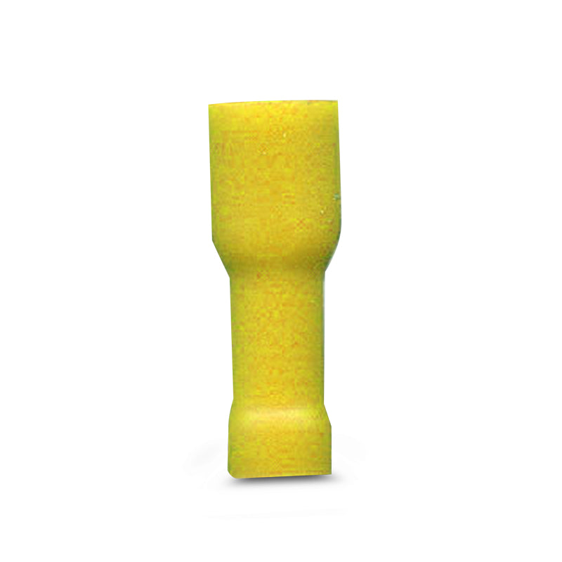 DNA WCI153 6mm Yellow Fully Insulated Female Spade Crimp Terminals - 100 Pieces
