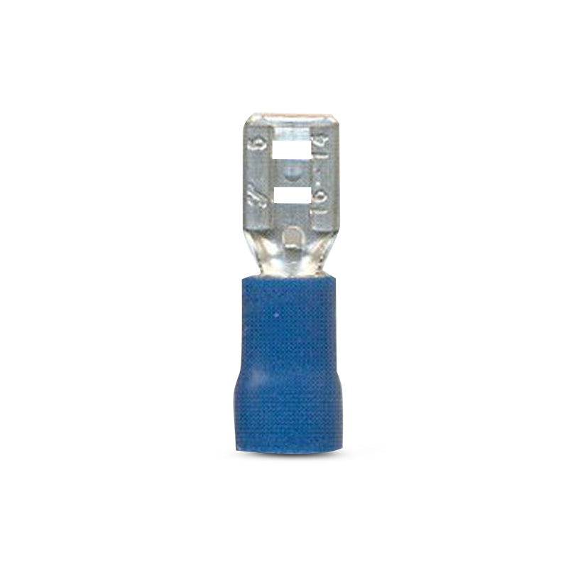 DNA WCI162 4.8mm Blue Female Uninsulated Spade Crimp Terminal - 100 Pieces