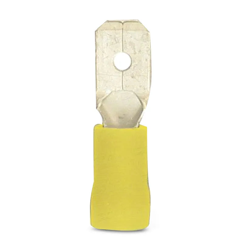 DNA WCI187 6mm Yellow Male Spade Crimp Terminals - 100 Pieces