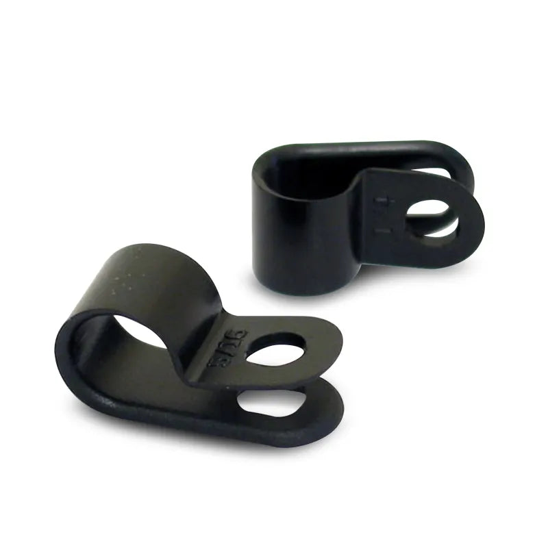 DNA WCP101 6.35mm Black Nylon P Clip Cable Clamps - 100 Pieces