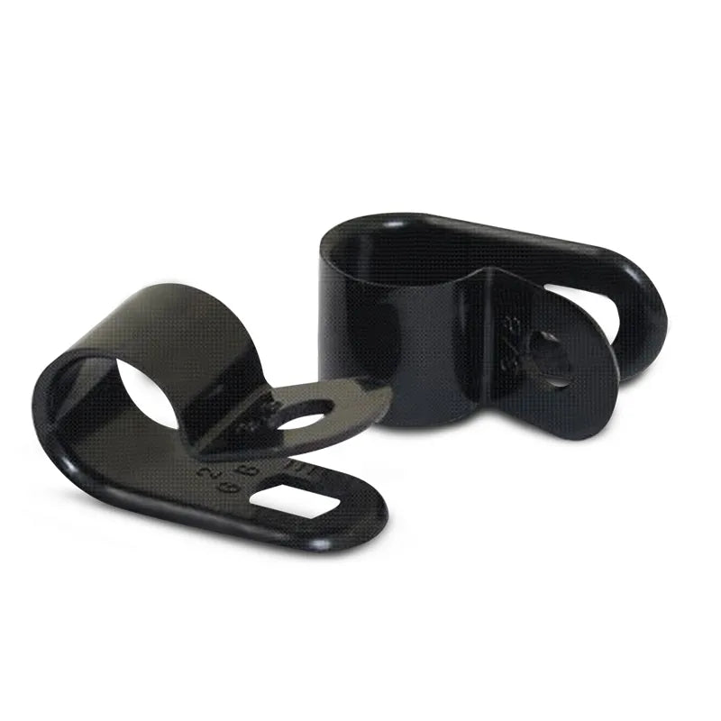 DNA WCP110 9.5mm Black Nylon P Clip Cable Clamps - 100 Pieces