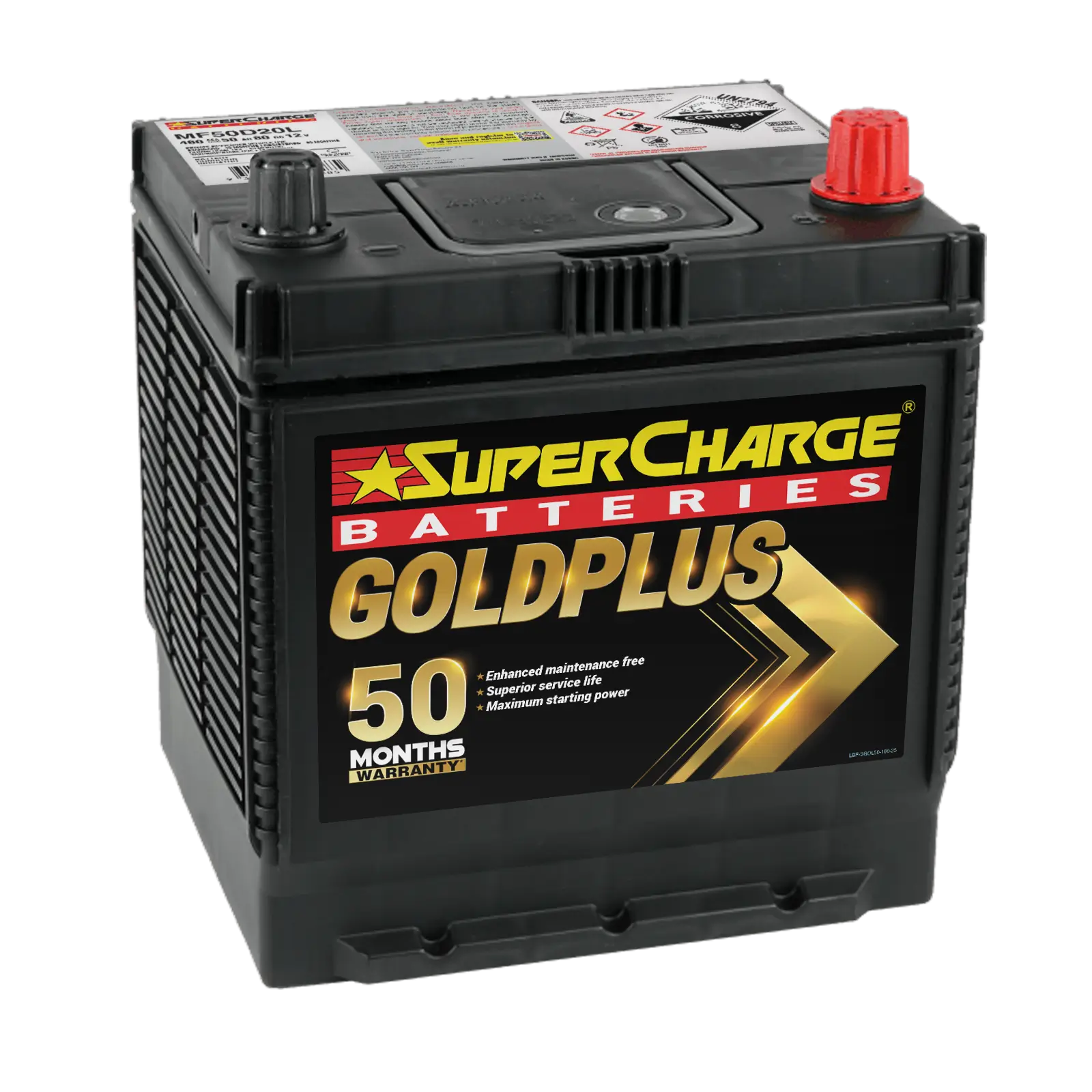 SuperCharge Gold Plus MF50D20L Battery 12V 430CCA