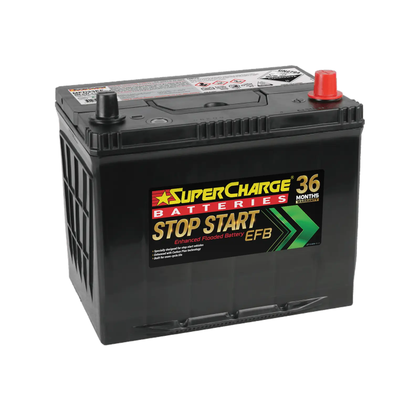 SuperCharge MFD23EF Start-Stop 12V 650CCA Enhanced Flooded Battery