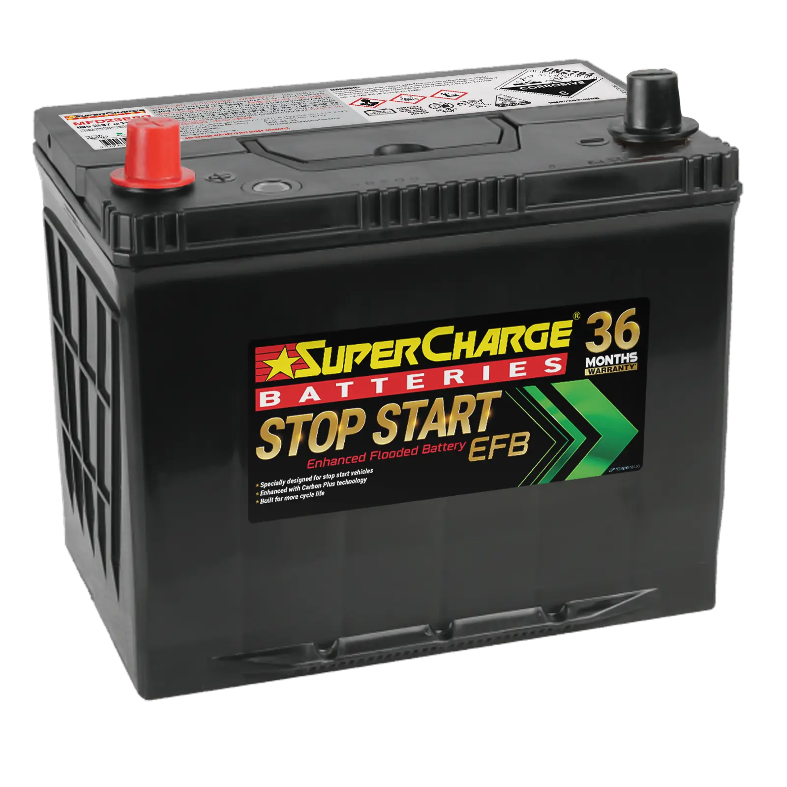 SuperCharge MFD23EFR Start-Stop 12V 650CCA Battery