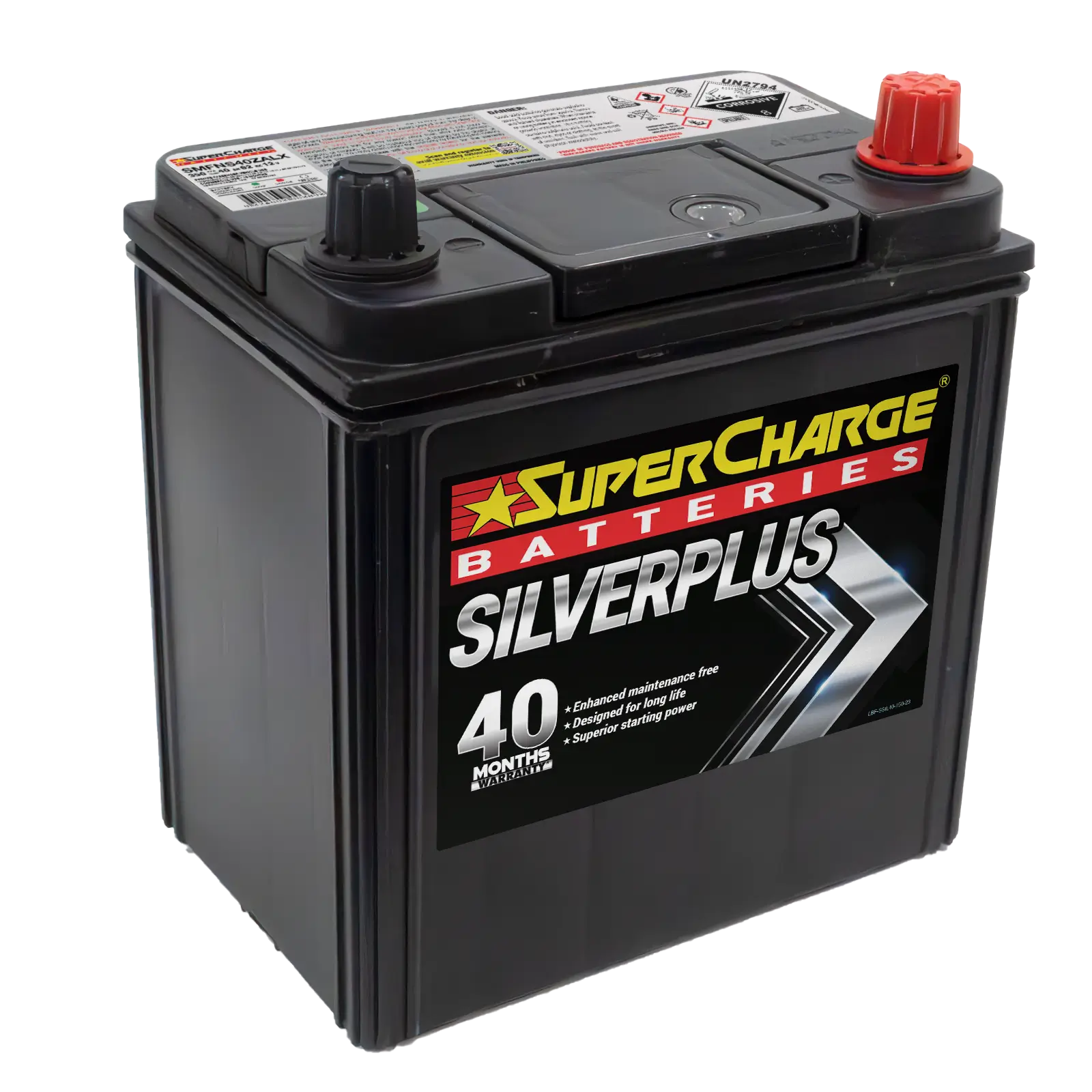 SuperCharge SMFNS40ZALX SilverPlus 12V 330CCA Maintenance-Free Battery
