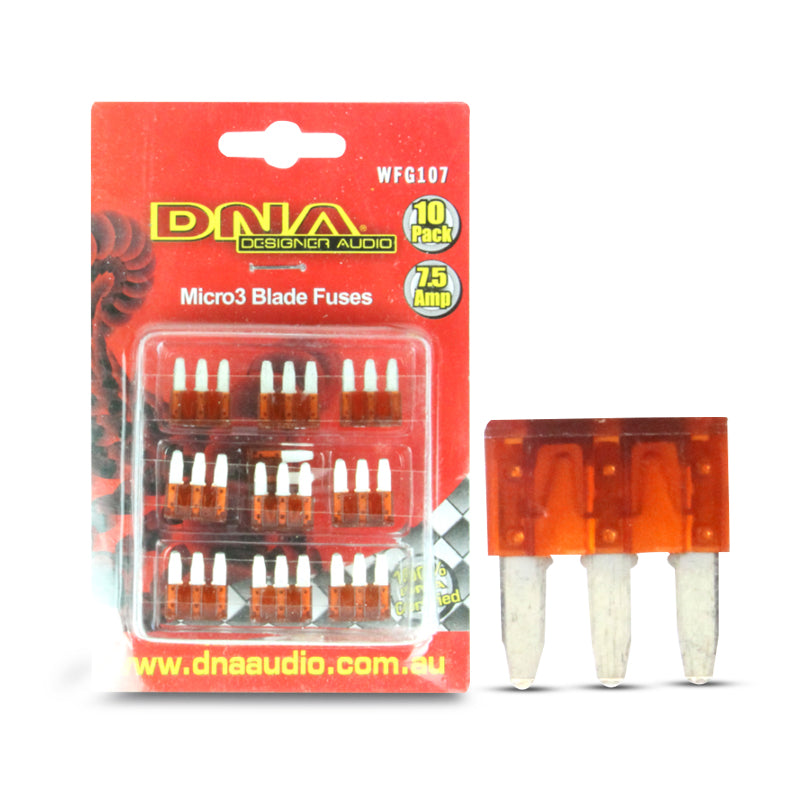 DNA WFG107 7.5 Amp Micro3 Fuse - 1 Pack Of 10