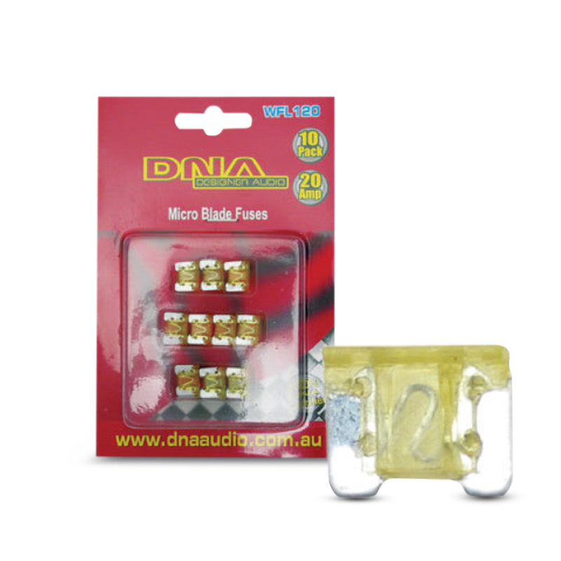 DNA WFL120 20 Amp Micro Blade Fuse - 1 Pack Of 10