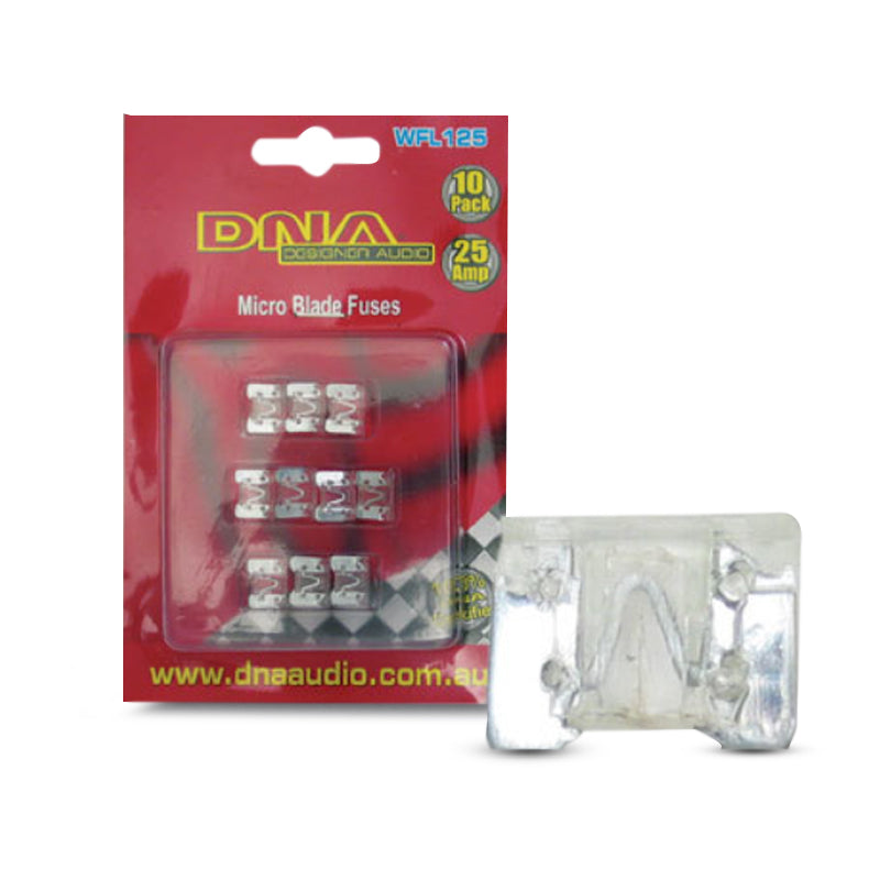 DNA WFL125 25 Amp Micro Blade Fuse - 1 Pack Of 10