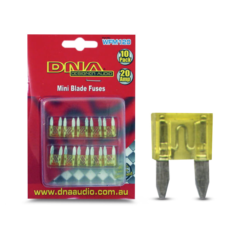 DNA WFM120 20 Amp Mini Blade Fuse - 1 Pack Of 10