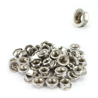 DNA WFN108 M8 Hex Serrated Flange Nut 201 Stainless Steel – 100 Pack