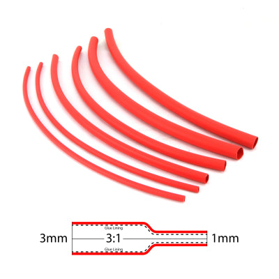 DNA WGH103 Heatshrink with Glue Red 3mm – 10 pieces per Pack