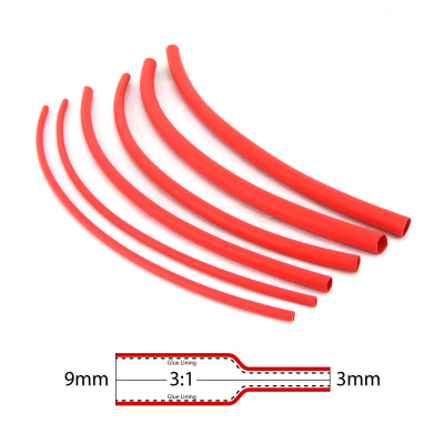 DNA WGH109 Heatshrink with Glue Red 9mm – 10 Pack