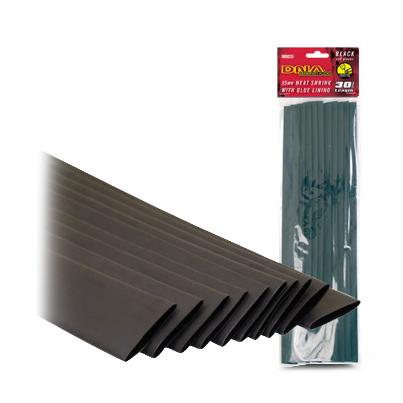DNA WGH215 15mm Black Heatshrink With Glue - 1 Pack Of 10