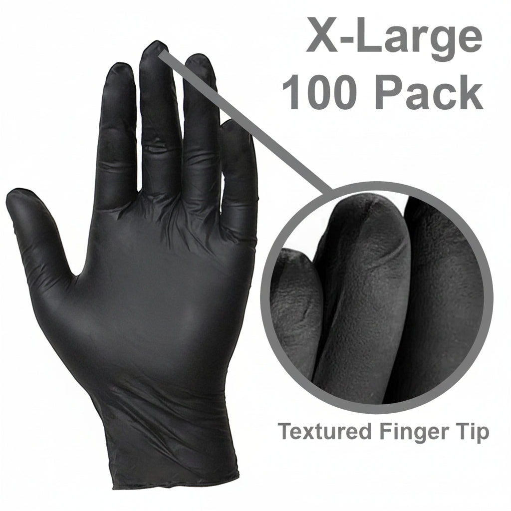 DNA WNG001BXL Black Nitrile Gloves Extra Large – 100 Pack