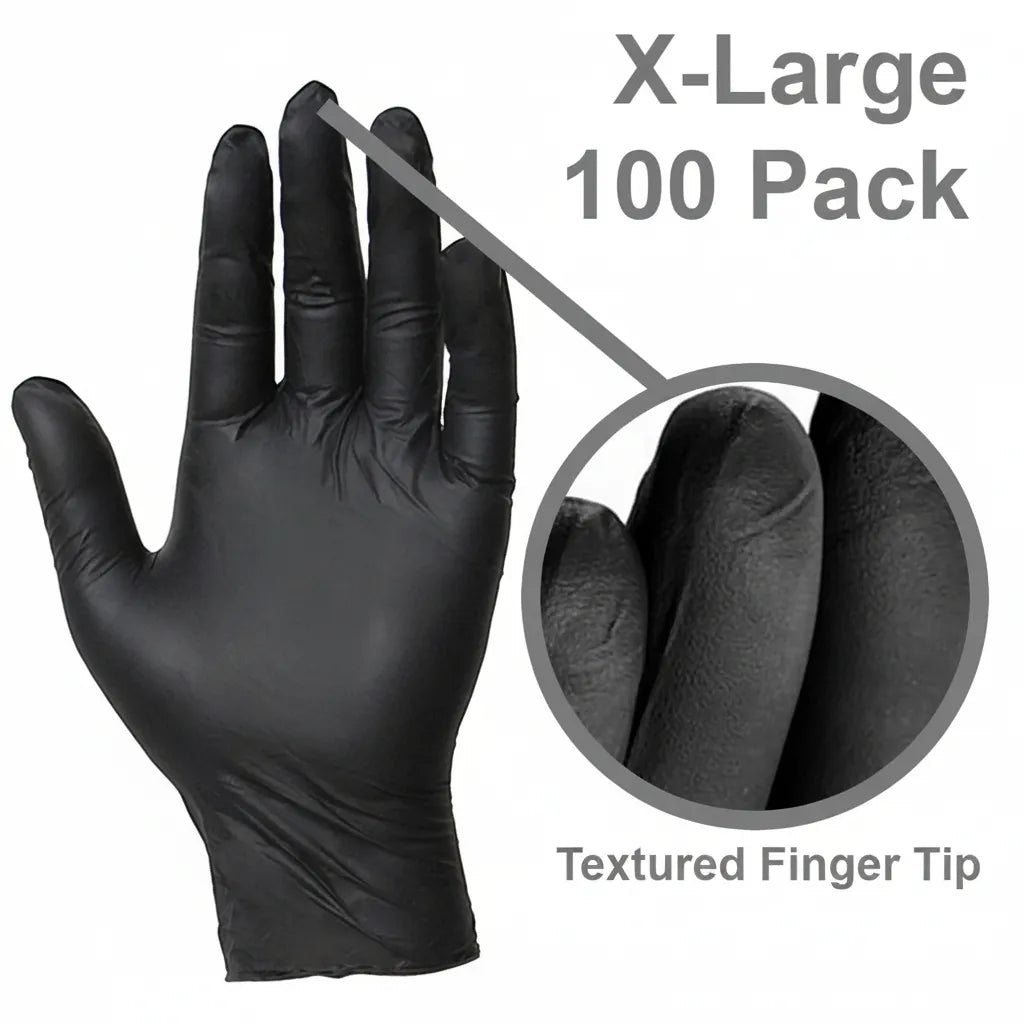 DNA WNG001BXL Black Nitrile Gloves Extra Large – 100 Pack