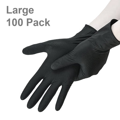 DNA WNG002BL Heavy Duty Texture Grip Nitrile Gloves Large – 100 Pack