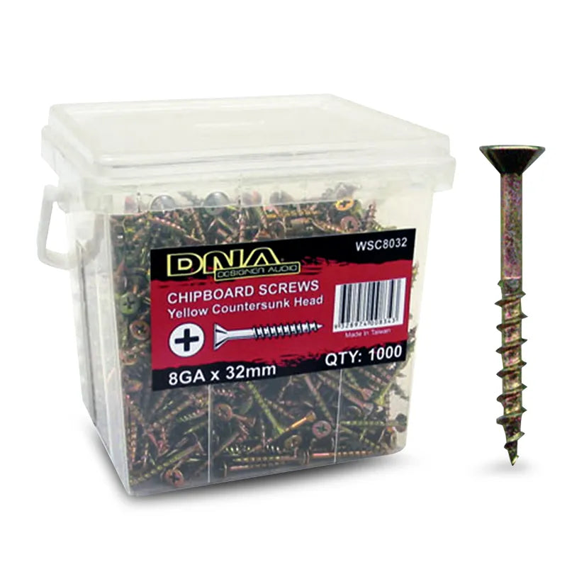 DNA WSC8032 32mm 8 Gauge Chipboard Screws - 1000 Pieces