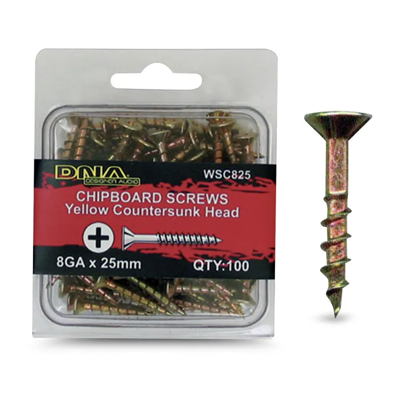 DNA WSC825 25mm 8 Gauge Chipboard Screws - 100 Pieces