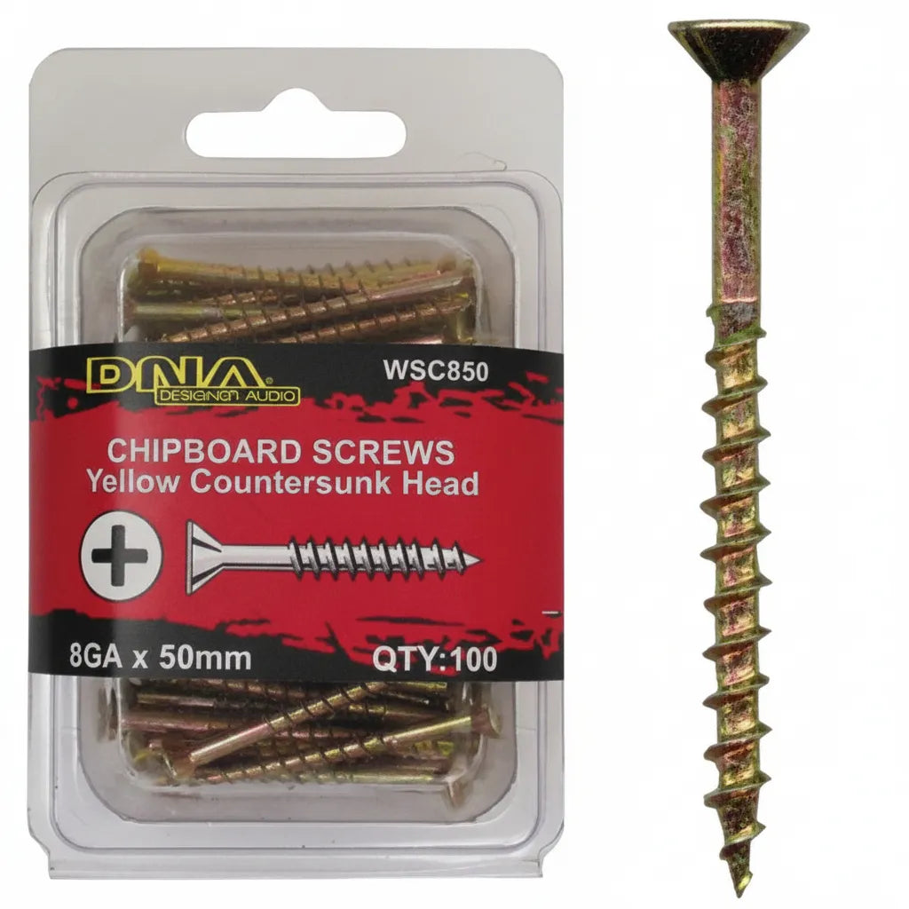 DNA WSC850 50mm 8 Gauge Chipboard Screws - 100 Pieces