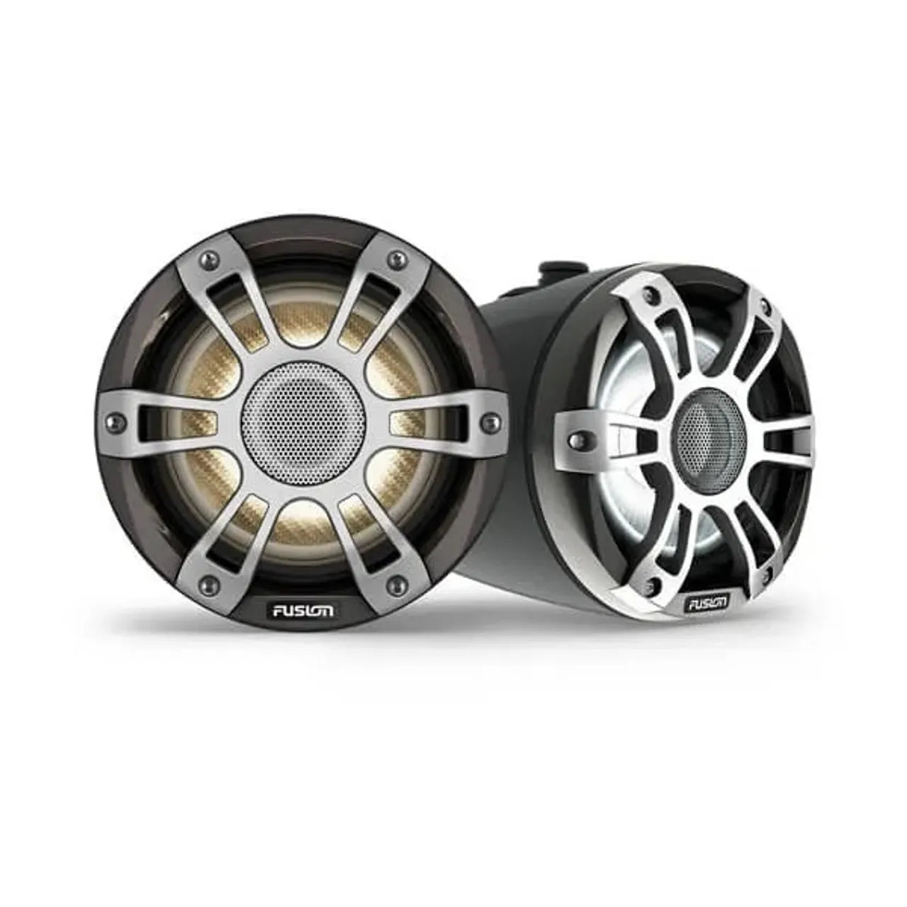 Fusion SG-FLT653SPB 6.5" 230Watt CRGBW Sport Black Marine Wake Tower Speaker Pair