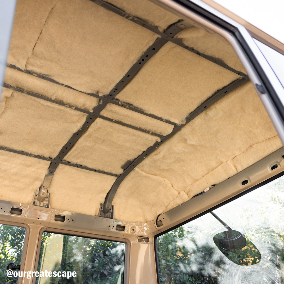 Van ceiling insulated with Havelock Wool batts