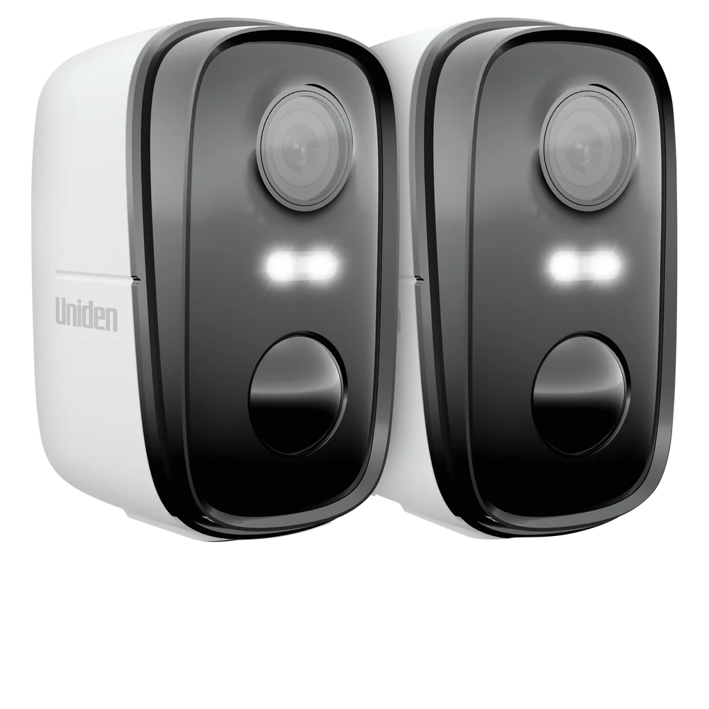 UNIDEN APP CAM SOLO X2K-2 TWIN PACK - 100% Wirefree 2K Super HD Spotlight Camera Twin Pack with Solar Compatibility