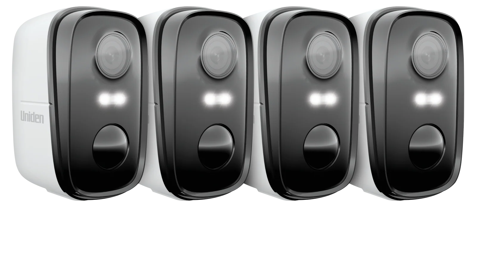 UNIDEN APP CAM SOLO X2K-4 PACK - 100% Wirefree 2K Super HD Spotlight Camera Quad Pack with Solar Compatibility