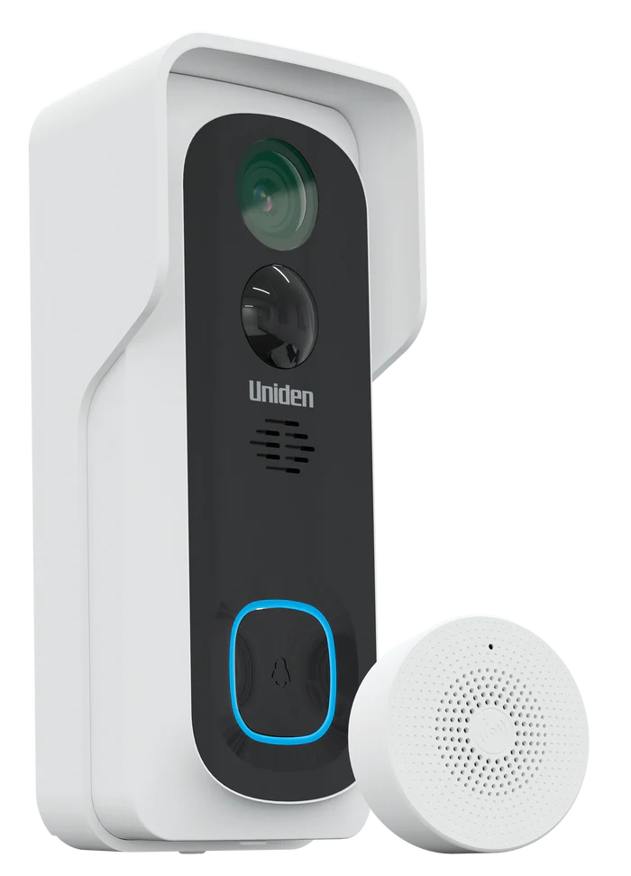 UNIDEN APP CAM SOLO X2K BELL - 100% Wirefree 2K Super HD Video Doorbell with Wireless Chime