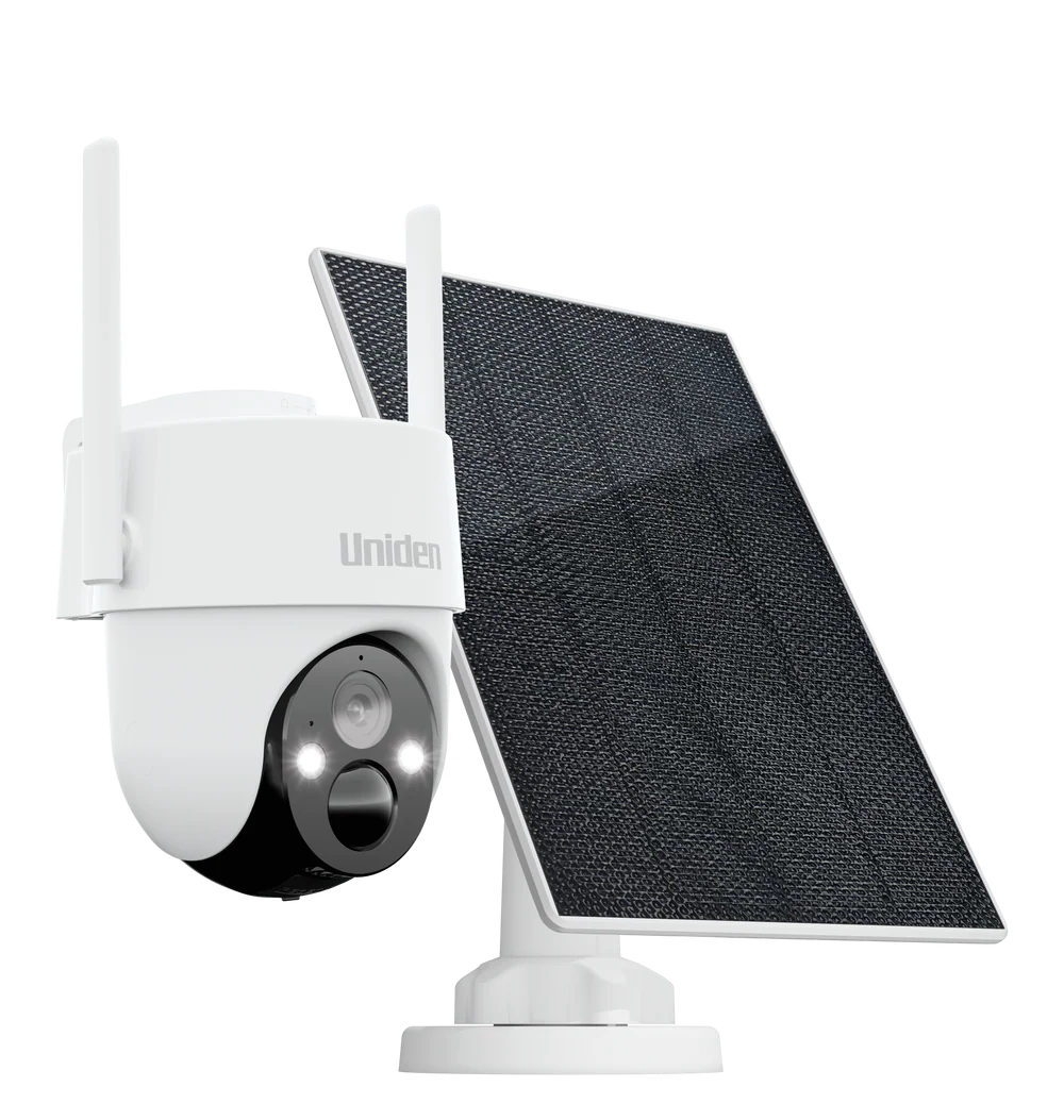 UNIDEN APP CAM SOLO X2K PT KIT - 100% Wirefree 2K Pan & Tilt Outdoor Camera with Solar Panel