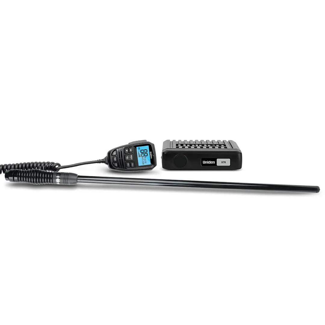 Uniden X76VP Pack 80Ch Radio+AT500BK Black Antenna Full Kit